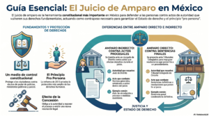 Infografía sobre el proceso de juicio de amparo con explicación grafica - idea de Carlos Serio Sucar
